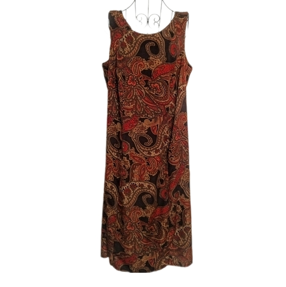Sudio One Dresses & Skirts - 90's Vintage Studio One Women's Brown Paisley Dress Fall 🍁 Dress Size 16